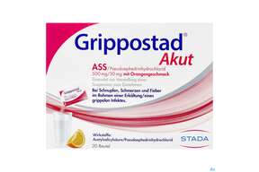 Grippostad Akut Ass/pseudoephedrin 500mg/30mg Gran.z.herst E.susp.z.einn Orange 20st, A-Nr.: 4979759 - 01