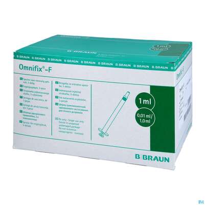 Sie sehen eine Packung Injektionsspritzen U.zubeh. Tuberkulin Einmal-spr Omnifix 1ml 3-teilig 100st, Produktbild: 04 Injektionsspritzen U.zubeh. Tuberkulin Einmal-spr Omnifix 1ml 3-teilig 100st, A-Nr.: 3048579 - 04