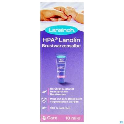 Sie sehen eine Packung Lansinoh Salbe Hypoallergen 10ml, Produktbild: 01 Lansinoh Salbe Hypoallergen 10ml, A-Nr.: 4012224 - 01