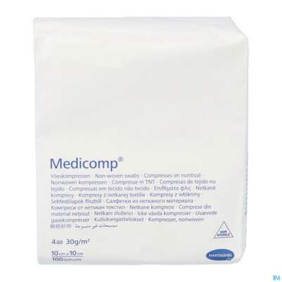 Kompressen Medicomp Vliesstoff 4fach Unsteril 10x 10cm 100st, A-Nr.: 1652041 - 02