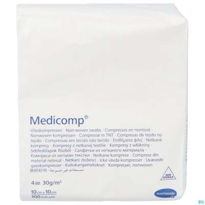 Kompressen Medicomp Vliesstoff 4fach Unsteril 10x 10cm 100st, A-Nr.: 1652041 - 03