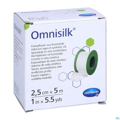 Sie sehen eine Packung Fixierpflaster Omnisilk 5mx 2,5cm 1st, Produktbild: 03 Fixierpflaster Omnisilk 5mx 2,5cm 1st, A-Nr.: 1566117 - 03