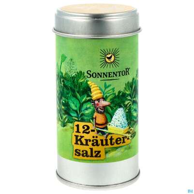 Sie sehen eine Packung Sonnentor Gewuerz/bio 12-kraeuter Salz Streudose 07311 75g, Produktbild: 01 Sonnentor Gewuerz/bio 12-kraeuter Salz Streudose 07311 75g, A-Nr.: 4344742 - 01
