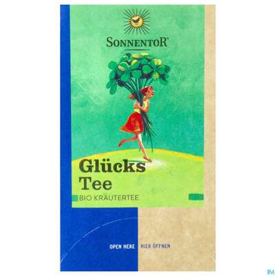 Sie sehen eine Packung Sonnentor Tee/bio Glueckstee 02522 18st, Produktbild: 02 Sonnentor Tee/bio Glueckstee 02522 18st, A-Nr.: 3574670 - 02