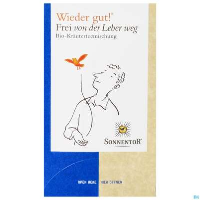 Sie sehen eine Packung Sonnentor Tee/bio/wieder Gut Frei Von Der Leber Weg 02704 18st, Produktbild: 01 Sonnentor Tee/bio/wieder Gut Frei Von Der Leber Weg 02704 18st, A-Nr.: 3428773 - 01
