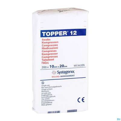 Sie sehen eine Packung Kompressen Topper/12 Unsteril Nr 53620 10x20cm 200st, Produktbild: 01 Kompressen Topper/12 Unsteril Nr 53620 10x20cm 200st, A-Nr.: 1482142 - 01