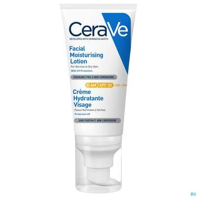Sie sehen eine Packung Cerave Feuchtigkeitsspendend Tagescreme Lsf30 52ml, Produktbild: 01 Cerave Feuchtigkeitsspendend Tagescreme Lsf30 52ml, A-Nr.: 5275492 - 01