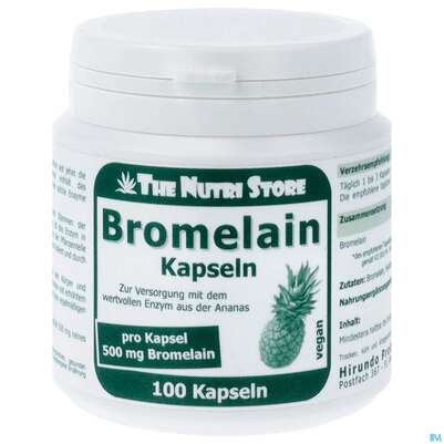 Sie sehen eine Packung Bromelain Kapseln 500mg Vegan 100st, Produktbild: 01 Bromelain Kapseln 500mg Vegan 100st, A-Nr.: 3893984 - 01