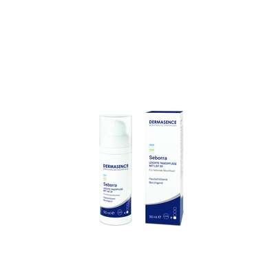 Sie sehen eine Packung Dermasence Seborra Leichte Tagespflege mit LSF 30, Produktbild: 01 Dermasence Seborra Leichte Tagespflege mit LSF 30, A-Nr.: 5599473 - 01
