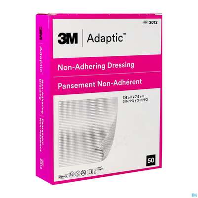 Sie sehen eine Packung Wundverband Adaptic Folie Steril 7,6x 7,6cm -che 2012 50st, Produktbild: 03 Wundverband Adaptic Folie Steril 7,6x 7,6cm -che 2012 50st, A-Nr.: 1391818 - 03