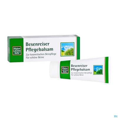 Sie sehen eine Packung Allgäuer Latschenkiefer Besenreiser Pflegebalsam 100ml, Produktbild: 02 Allgäuer Latschenkiefer Besenreiser Pflegebalsam 100ml, A-Nr.: 3841697 - 02