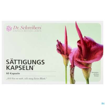 Sie sehen eine Packung Saettigungskapseln Dr.schreibers 60st, Produktbild: 01 Saettigungskapseln Dr.schreibers 60st, A-Nr.: 4126778 - 01