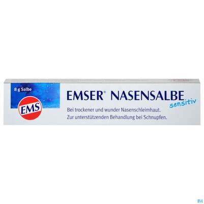 Sie sehen eine Packung Nasen Salbe Sensitiv Emser 8g, Produktbild: 01 Nasen Salbe Sensitiv Emser 8g, A-Nr.: 2973764 - 01
