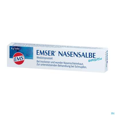 Sie sehen eine Packung Nasen Salbe Sensitiv Emser 8g, Produktbild: 03 Nasen Salbe Sensitiv Emser 8g, A-Nr.: 2973764 - 03