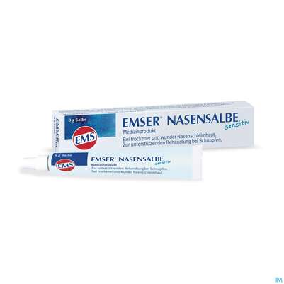Sie sehen eine Packung Nasen Salbe Sensitiv Emser 8g, Produktbild: 04 Nasen Salbe Sensitiv Emser 8g, A-Nr.: 2973764 - 04