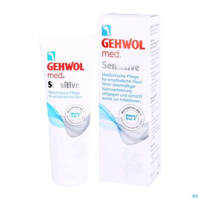 Sie sehen eine Packung Gehwol Med.sensitive Creme Nr.64150 125ml, Produktbild: 04 Gehwol Med.sensitive Creme Nr.64150 125ml, A-Nr.: 4871536 - 04