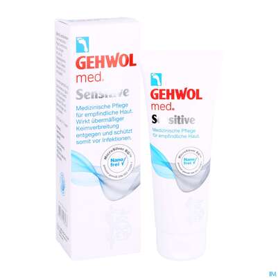 Sie sehen eine Packung Gehwol Med.sensitive Creme Nr.64150 125ml, Produktbild: 05 Gehwol Med.sensitive Creme Nr.64150 125ml, A-Nr.: 4871536 - 05