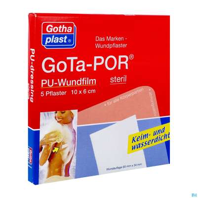 Wundverband Gota-por Pu-wundfilm Steril Wasserfest 100x 60mm 5st, A-Nr.: 2982289 - 02
