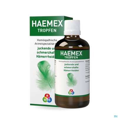 Sie sehen eine Packung Hws Haemex Tropfen 100ml, Produktbild: 01 Hws Haemex Tropfen 100ml, A-Nr.: 3143585 - 01