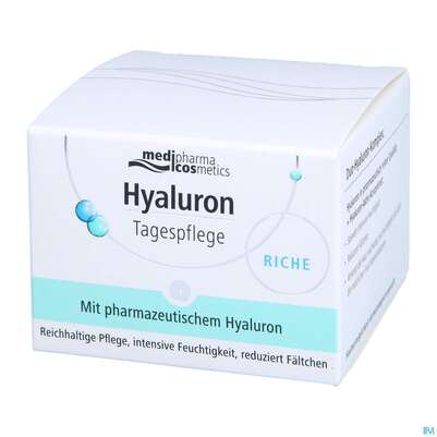 Sie sehen eine Packung Hyaluron Tagespflege Riche Tg 50ml, Produktbild: 02 Hyaluron Tagespflege Riche Tg 50ml, A-Nr.: 4914748 - 02