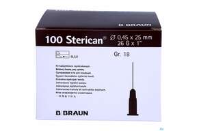 Injektionsspritzen U.zubeh. Einmalkanuelen Sterican Standard Gr18 G26x1 0,45x 25mm 46576 100st, A-Nr.: 2692539 - 01