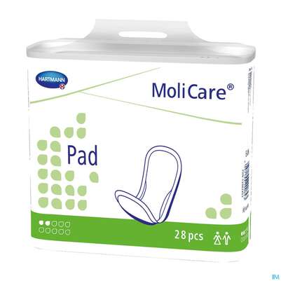 Sie sehen eine Packung Inkontinenz Molicare Pad Tropfen 2 28st, Produktbild: 01 Inkontinenz Molicare Pad Tropfen 2 28st, A-Nr.: 4918686 - 01