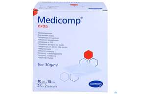 Medicomp/extra Vliesstoff-kompressen 6fach Steril 10x 10cm 25x2 50st, A-Nr.: 1648855 - 01