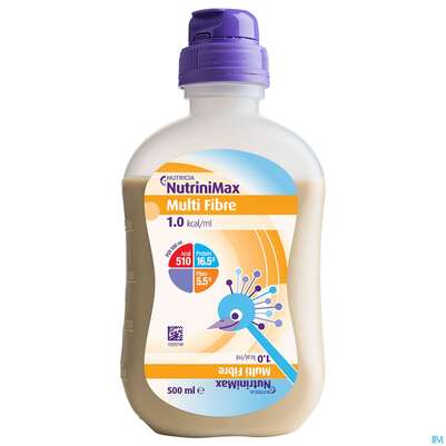 Sie sehen eine Packung Nutrini/500ml Sondennahrung Smart Pack Multifibre 12st, Produktbild: 02 Nutrini/500ml Sondennahrung Smart Pack Multifibre 12st, A-Nr.: 4839053 - 02