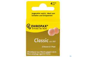 Ohrenschutz Ohropax Classic Ohrstoepsel Wachs 2 Faltschachtelngerx2 4st, A-Nr.: 3282683 - 01