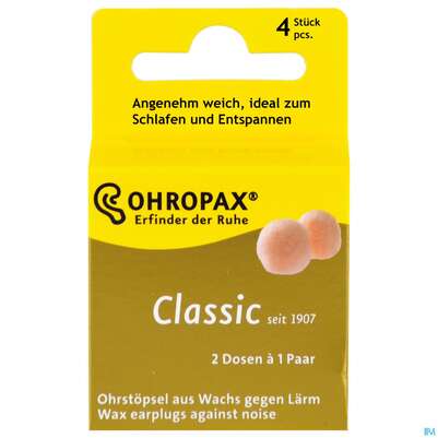 Ohrenschutz Ohropax Classic Ohrstoepsel Wachs 2 Faltschachtelngerx2 4st, A-Nr.: 3282683 - 01