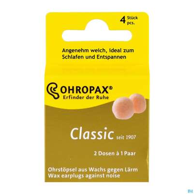 Ohrenschutz Ohropax Classic Ohrstoepsel Wachs 2 Faltschachtelngerx2 4st, A-Nr.: 3282683 - 08