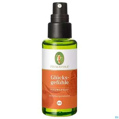 Sie sehen eine Packung Primavera Raumspray Gluecksgefuehle Bio 50ml, Produktbild: 02 Primavera Raumspray Gluecksgefuehle Bio 50ml, A-Nr.: 5344632 - 02