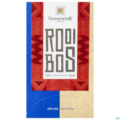 Sie sehen eine Packung Sonnentor Doppelkammerbeutel Rooibos Bio 02615 18st, Produktbild: 01 Sonnentor Doppelkammerbeutel Rooibos Bio 02615 18st, A-Nr.: 5462969 - 01