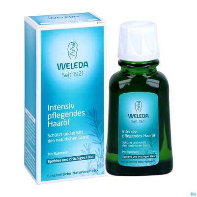 Sie sehen eine Packung Weleda Haaroel Intensiv Pflegend 50ml, Produktbild: 05 Weleda Haaroel Intensiv Pflegend 50ml, A-Nr.: 4115987 - 05
