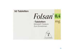 Folsan Tabl 0,4mg 50st, A-Nr.: 2423242 - 01