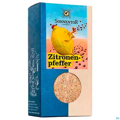 Sie sehen eine Packung Sonnentor Gewuerz/bio Zitronenpfeffer Packung 00648 70g, Produktbild: 03 Sonnentor Gewuerz/bio Zitronenpfeffer Packung 00648 70g, A-Nr.: 5476256 - 03