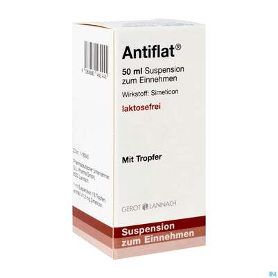 Sie sehen eine Packung Antiflat Tropfen 50ml, Produktbild: 02 Antiflat Tropfen 50ml, A-Nr.: 2462443 - 02