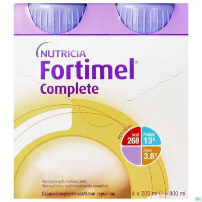 Fortimel/complete 200ml Vitalflasche Cappuccino 4st, A-Nr.: 3664798 - 01