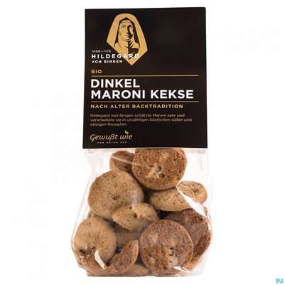 Sie sehen eine Packung Gewusst Wie Bio Hildegard Keks Maroni 150g, Produktbild: 01 Gewusst Wie Bio Hildegard Keks Maroni 150g, A-Nr.: 4767253 - 01