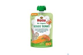 Holle Demeter Bio Fruechtepueree/ab 6 Monate Veggie Bunny Karotte Suess-kartoffel/erbsen 100g, A-Nr.: 5080742 - 01