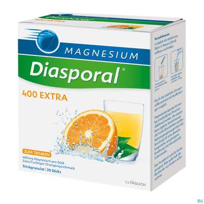 Sie sehen eine Packung Magnesium Diasporal/400 Extra/trinkgranulat 20st, Produktbild: 05 Magnesium Diasporal/400 Extra/trinkgranulat 20st, A-Nr.: 3870799 - 05