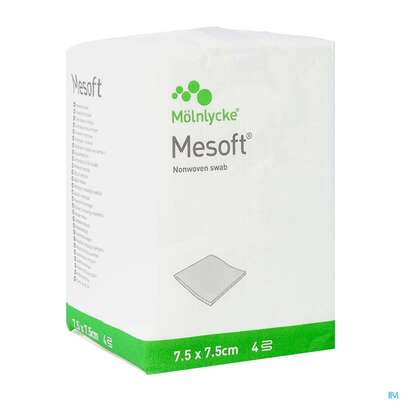 Vlieskompressen Mesoft Unsteril 7,5x 7,5cm 100st, A-Nr.: 1652207 - 02
