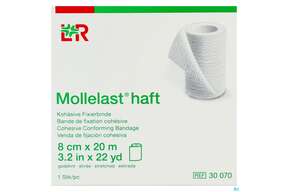 Fixierbinden Mollelast Haft Weiss 20mx 8cm 1st, A-Nr.: 1767703 - 01