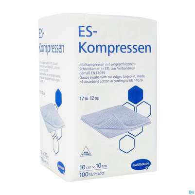 Mullkompressen-es Hartmann/unsteril 12fach 17faedig 10x 10cm 100st, A-Nr.: 1152953 - 02