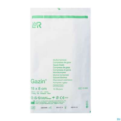 Mullkompressen Gazin Baumw.17faedig Steril 16fach 18x 8cm 10st, A-Nr.: 2570204 - 02