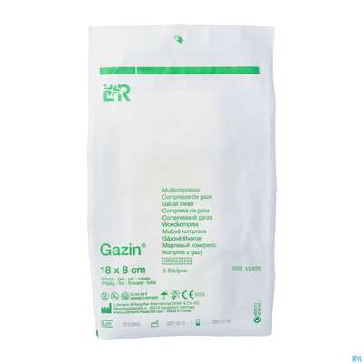 Mullkompressen Gazin Baumw.17faedig Steril 16fach 18x 8cm 5st, A-Nr.: 2570196 - 02