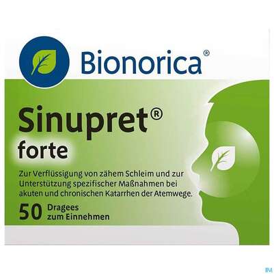 Sie sehen eine Packung Sinupret Drag Forte 50st, Produktbild: 01 Sinupret Drag Forte 50st, A-Nr.: 1343469 - 01