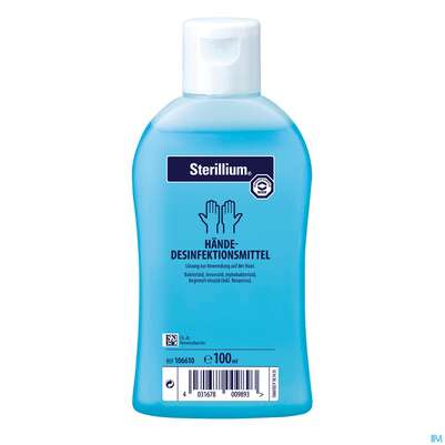 Sie sehen eine Packung Sterillium lösung Z Anwendung A.d.haut 100ml, Produktbild: 01 Sterillium lösung Z Anwendung A.d.haut 100ml, A-Nr.: 2163924 - 01