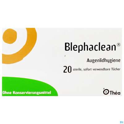Sie sehen eine Packung Blephaclean Pflegetuecher Steril 20st, Produktbild: 01 Blephaclean Pflegetuecher Steril 20st, A-Nr.: 3035648 - 01