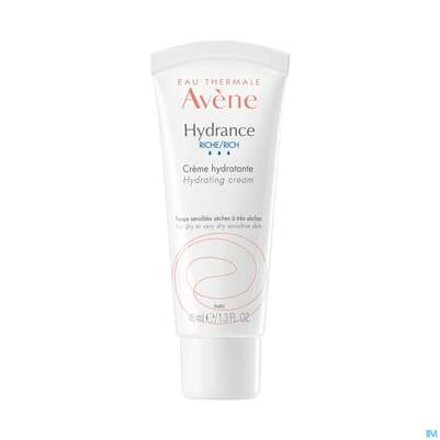 Sie sehen eine Packung Avene Hydrance Reichhaltige Feuchtig- Keitscreme 40ml, Produktbild: 04 Avene Hydrance Reichhaltige Feuchtig- Keitscreme 40ml, A-Nr.: 1505601 - 04